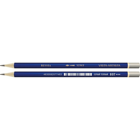 Заточенный акварельный карандаш Vista-Artista 807 Серый теплый, Warm gray