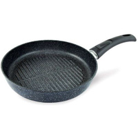 Сковорода-гриль Нева металл посуда Байкал 254426, 26см, съемная ручка, без крышки, черный