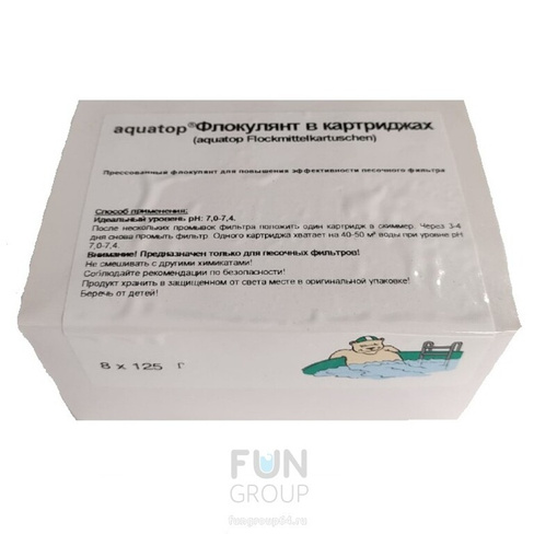 Флокулянт Aquatop, в картриджах (8х125) 1кг