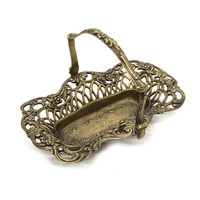 Конфетница-корзинка ажурная из бронзы, в стиле ретро 24х17,5х5,5