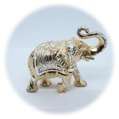 Статуэтка Слон из алюминия с декоративными насечками 15х14х6