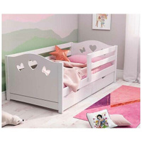 Кровать детская любава 100% массив 80х160 белая с ящиками с ортопедическим дном (без матраса) ЭкоМакс мебель
