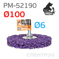 Круг зачистной коралловый 100мм фиолетовый со шпинделем РМ-52190
