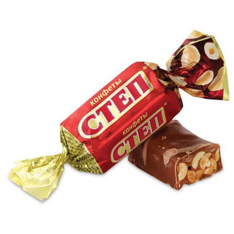 Конфеты шоколадные СЛАВЯНКА Золотой Степ с мягкой карамелью и арахисом 1000 г пакет 20463