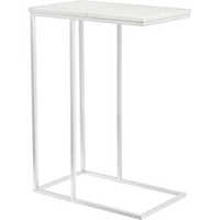 Придиванный столик Bradex Loft 50x30 белый мрамор с белыми ножками (RF 0359)