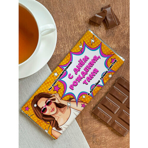 Шоколад молочный "С днем рождения!" Таня Шурмишур