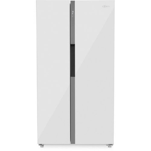 Холодильник двухкамерный ZUGEL ZRSS630W Side by Side, белое стекло
