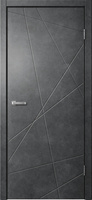 Межкомнатная дверь Line01 ПВХ бетон темный