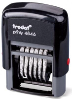 Нумератор 6-разрядный, оттиск 25х4 мм, синий, TRODAT 4846, корпус черный Trodat