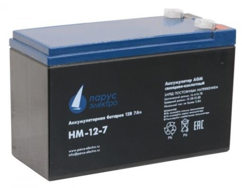 Парус-электро Аккумуляторная батарея для ИБП HM-12-7 (AGM/12В/7,2Ач/клемма F2) Parus-electro