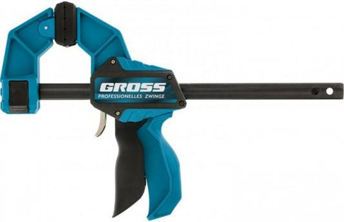 Струбцина GROSS 20702 реечная быстрозаж. пистолет. пошаг.механизм пл. корпус 300мм Gross