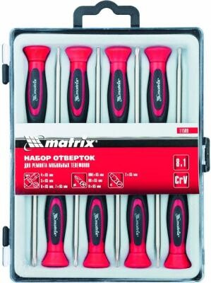Набор отверток MATRIX 11589 для точных работ с мобильными телефонами 8шт crv Matrix