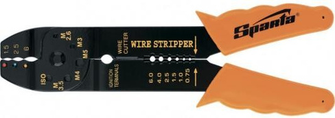 Щипцы, 210 мм, для зачистки электропроводов и обжима контактных клемм, 1,5–6,5 мм// Sparta SPARTA