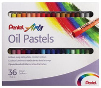 Пастель масляная художественная PENTEL Oil Pastels, 36 цветов, круглое сечение, картонная упаковка, PHN4-36