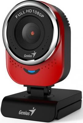 GENIUS QCam 6000, red, Full-HD 1080p webcam, universal clip, 360 degree swivel, USB, built-in microphone, rotation 360 d