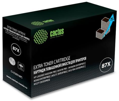 Тонер Картридж Cactus CS-CF287X-MPS черный (24000стр.) для HP LJ M506dn/M506n/M506x