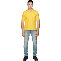 Рубашка Поло мужская желтая с короткими рукавами (размер L, 190 г/кв.м)