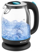 Чайник электрический KITFORT КТ-654-1 2200 Вт голубой 1.7 л пластик/стекло