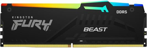 Оперативная память для компьютера 32Gb (1x32Gb) PC5-44800 5600MHz DDR5 DIMM Unbuffered CL40 Kingston FURY Beast RGB KF55
