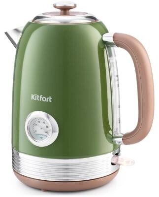 Чайник электрический Kitfort KT-6110 1.7л. 2200Вт зеленый (корпус: нержавеющая сталь) KITFORT