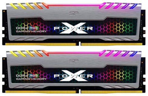Оперативная память для компьютера 16Gb (2x8Gb) PC4-28800 3600MHz DDR4 DIMM CL18 Silicon Power XPOWER Turbine RGB (SP016G