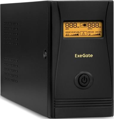 Exegate EP285580RUS ИБП ExeGate SpecialPro Smart LLB-600.LCD.AVR.EURO.RJ.USB <600VA/360W, LCD, AVR, 2 евророзетки, RJ45/
