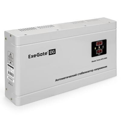 Стабилизатор напряжения ExeGate Master Turbo AVS-3000 (3000ВА, 100-265В, цифр. индикация вход/вых. напряжения, 220В±8%,