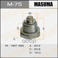 Болт Маслосливной A/T С Магнитом (С Шайбой) Mitsubishi Airtrek 18X1.5mm Masuma M-75 Masuma арт. M-75