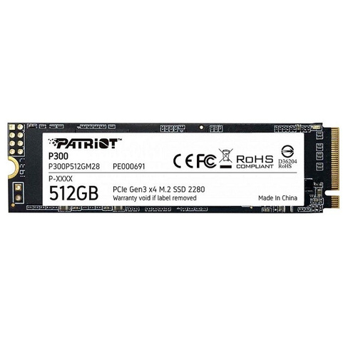 Твердотельный накопитель SSD M.2 512Gb Patriot Memory P300P512GM28, NVMe