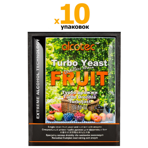 Дрожжи спиртовые Alcotec Fruit Turbo, 10 шт. 600 гр.
