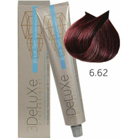 3Deluxe крем-краска для волос 3D Lux Tech, 6.62 темный блондин фиолетово-красный