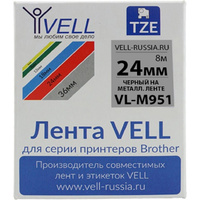 Лента для PT D600/2700/P700/P750 Vell VL-M951 Brother TZE-M951