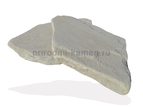 Галтованный песчаник 4 см, серо-белый