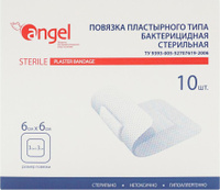 Мед.аксессуар Angel Повязка бактерицидная стерильная 6x6 см 10 шт