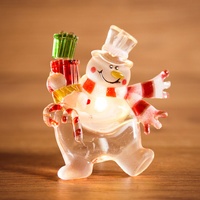 Фигурка "Снеговик с подарком" 7,5см 1свд RGB на присоске СДС-Группа