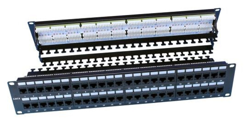 Патч-панель Hyperline PP3-19-48-8P8C-C6-110D 19, 2U, 48 портов RJ-45, категория 6, Dual IDC, ROHS, цвет черный (задний к