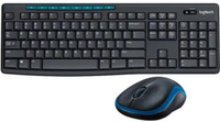 Комплект беспроводной Logitech MK275 клавиатура черная, 112 клавиш с защитой от воды, мышь черная, оптическая, 1000dpi,