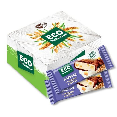 Батончик Eco botanica Шоколад с йогуртом и криспи, 20 г, 24 шт.