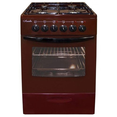 Газовая плита Лысьва ЭГ 401 МС-2у, электрическая духовка, без крышки, сталь, коричневый