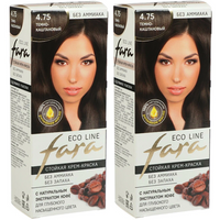 Fara Eco Line стойкая крем-краска для волос, 2шт, 4.75 темно-каштановый, 125 мл