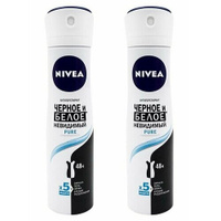 Nivea Дезодорант-спрей женский Черное и Белое Невидимый Pure,150 мл, 2 шт NIVEA