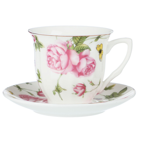 MILLIMI Розовый сад Набор чайный 4 пр., 220мл, 14см, фарфор