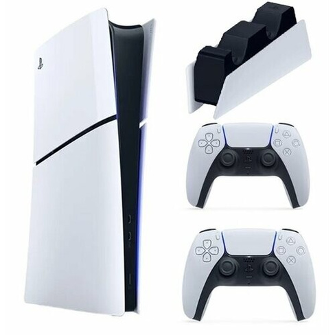 Игровая консоль PlayStation 5 Slim, без дисковода, 1 ТБ, два геймпада + зарядная станция Sony