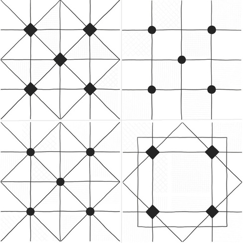 Декор Lasselsberger LB Ceramics Домино белый геометрия 30х30 см 6032-0434