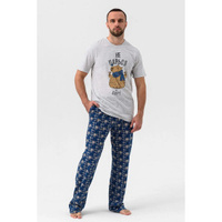 Пижама мужская "Капибара" 2165-К трикотаж (р-ры: 48-58) синий