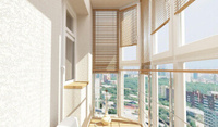 П-образный панорамный балкон BaZel Gold 70мм., 3000х2700 мм